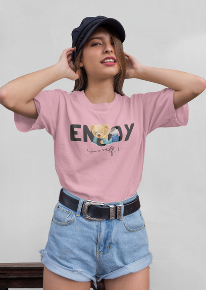Chill Teddy Enjoy Yourself Front - Camiseta unisex de manga corta de algodón orgánico para adultos Creator T-Shirt 2.0 ST/St SH