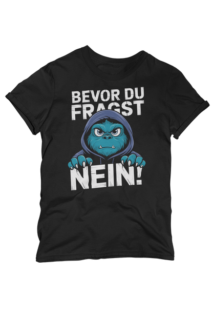 Comic Monster Before you ask - NO! Unisex Kids' Short-Sleeve T-Shirt Organic Cotton High-Quality Durable T-Shirt Kids BC SH