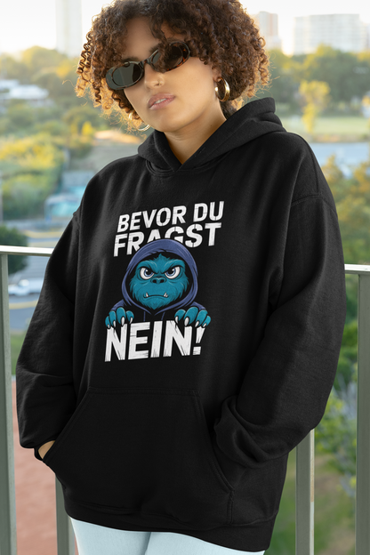 Comic Monster - Before you ask - NO! Slammer 2.0 Oversized Hoodie Adults - Unisex Oversized Organic Hoodie SH