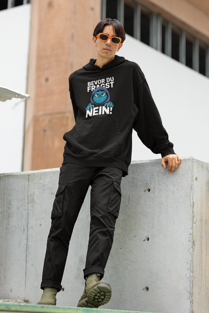 Comic Monster - Before you ask - NO! Slammer 2.0 Oversized Hoodie Adults - Unisex Oversized Organic Hoodie SH