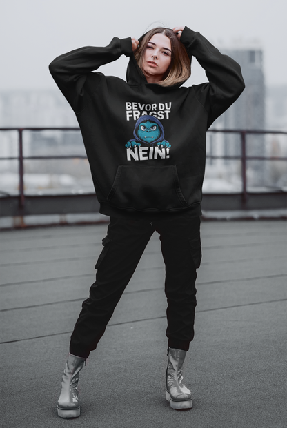 Comic Monster - Before you ask - NO! Slammer 2.0 Oversized Hoodie Adults - Unisex Oversized Organic Hoodie SH