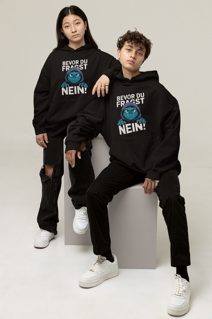 Comic Monster - Before you ask - NO! Slammer 2.0 Oversized Hoodie Adults - Unisex Oversized Organic Hoodie SH