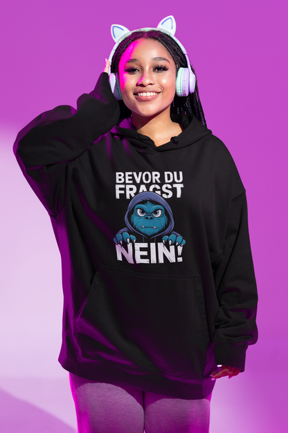Comic Monster - Before you ask - NO! Slammer 2.0 Oversized Hoodie Adults - Unisex Oversized Organic Hoodie SH