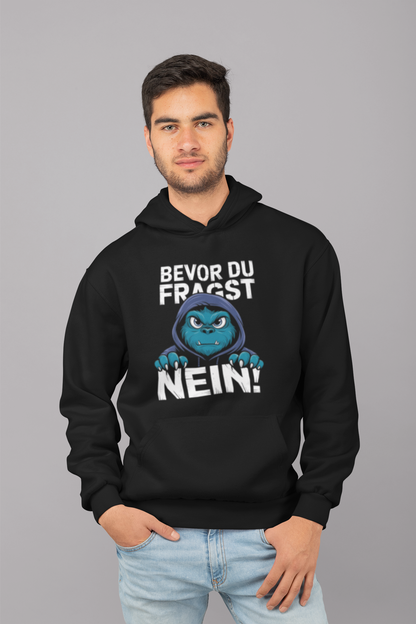 Comic Monster - Before you ask - NO! High-quality midweight fleece hoodie for unisex adults - Available worldwide - GL
