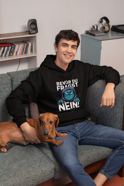 Comic Monster - Before you ask - NO! High-quality midweight fleece hoodie for unisex adults - Available worldwide - GL
