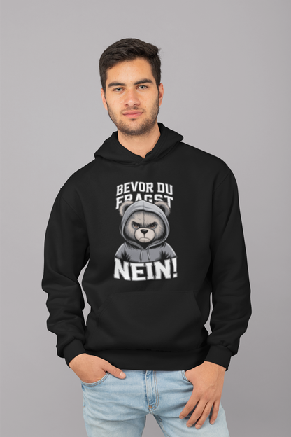 Teddy Bear - Before you ask, NO! High-quality, medium-weight fleece hoodie for unisex adults - Available worldwide - GL