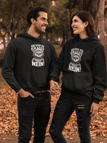 Teddy Bear - Before you ask, NO! High-quality, medium-weight fleece hoodie for unisex adults - Available worldwide - GL