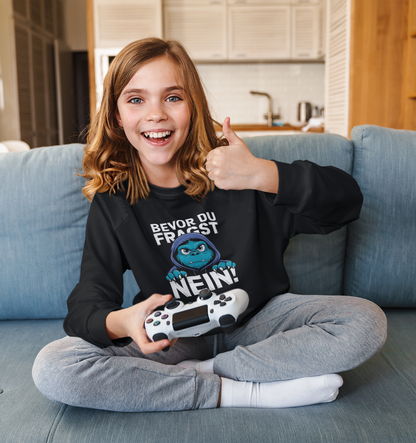 Comic Monster - Before you ask - NO! Unisex children's pullover sweatshirt, organic cotton, high quality - Mini Changer sweatshirt ST/ST SH