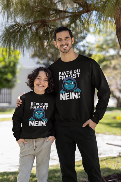 Comic Monster - Before you ask - NO! Unisex children's pullover sweatshirt, organic cotton, high quality - Mini Changer sweatshirt ST/ST SH