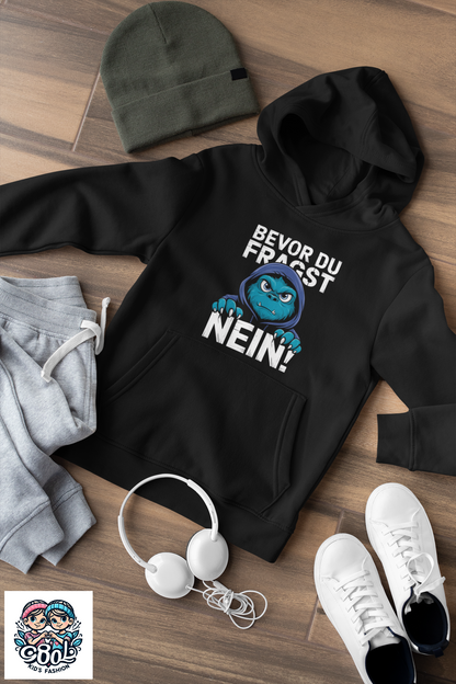 Comic Monster - Before you ask - NO! Kids Hoodie Pullover Organic Cotton High Quality - Mini Cruiser Hoodie 2.0 ST/ST SH