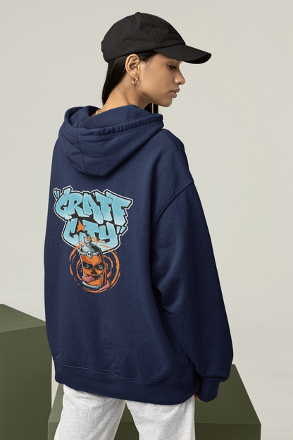 Craft City Skull Spray Streetwear - Slammer Organic Oversized Unisex Hoodie Adults SH