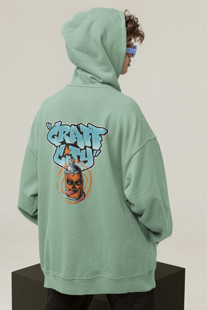 Craft City Skull Spray Streetwear - Slammer Organic Oversized Unisex Hoodie Adults SH