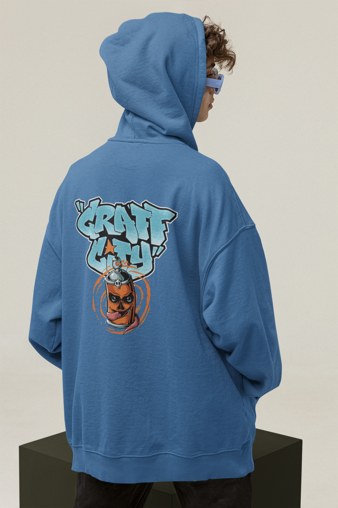 Craft City Skull Spray Streetwear - Slammer Organic Oversized Unisex Hoodie Adults SH