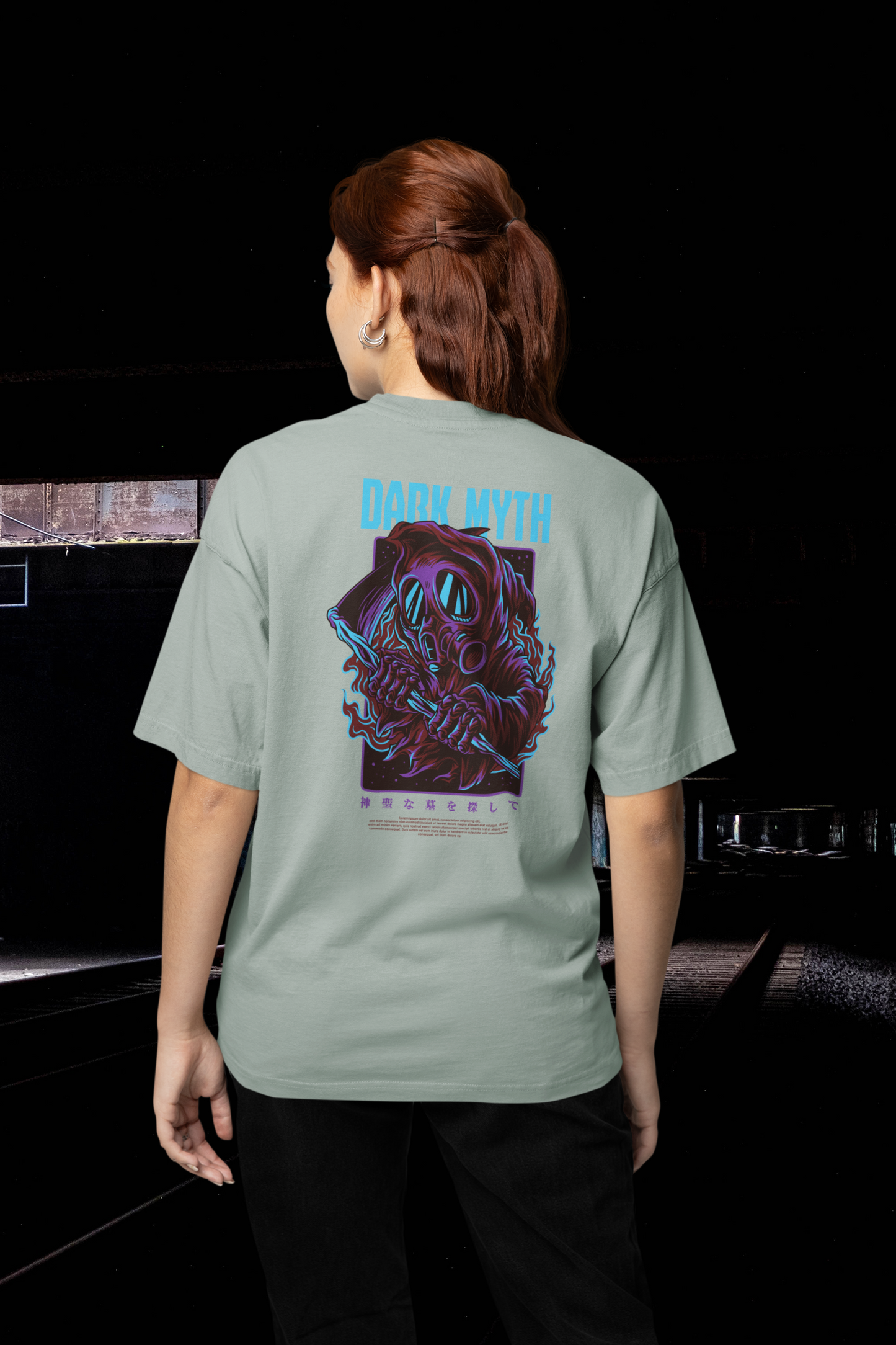 DARK MYTH Warrior Streetwear Backprint - Freestyler Bio Oversized Unisex T-Shirt Erwachsene SH