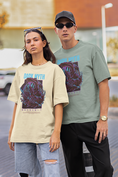 DARK MYTH Warrior Streetwear Frontprint - Freestyler Bio Oversized Unisex T-Shirt Erwachsene SH