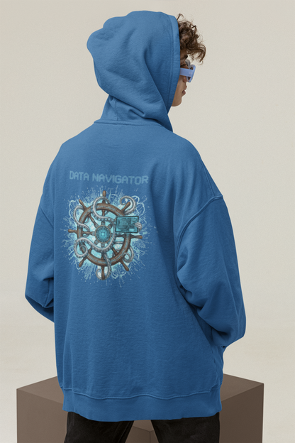 DATA NAVIGATOR OCTO PILOT Streetwear Backprint - Slammer Bio Oversized Unisex Hoodie Erwachsene SH