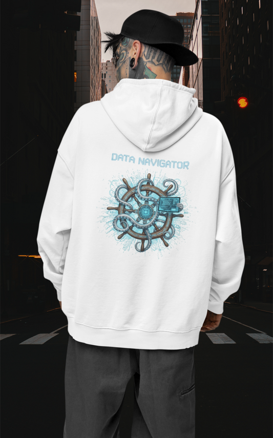 DATA NAVIGATOR OCTO PILOT Streetwear Backprint - Slammer Bio Oversized Unisex Hoodie Erwachsene SH