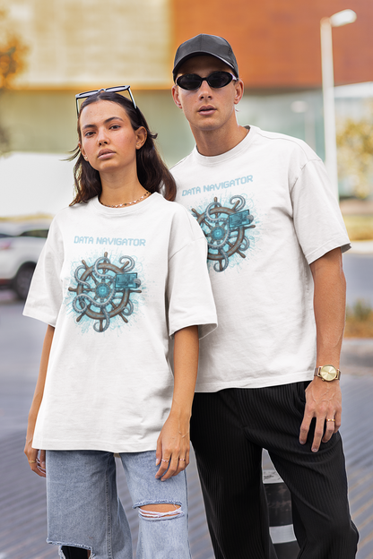 DATA NAVIGATOR OCTO PILOT Streetwear Frontprint - Freestyler Bio Oversized Unisex T-Shirt Erwachsene SH