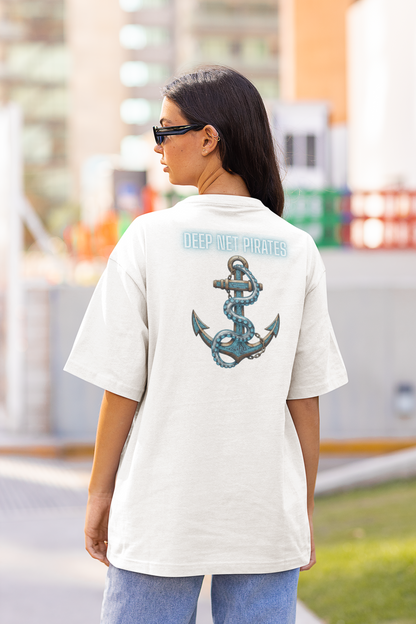 DEEP NET PIRATES Streetwear Backprint - Freestyler Bio Oversized Unisex T-Shirt Erwachsene SH