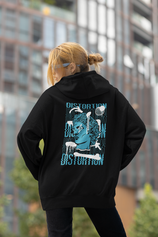 DISTORTION APOLLO VIBES Streetwear Backside  - Slammer Bio Oversized Unisex Hoodie Erwachsene SH