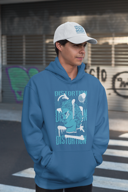 DISTORTION APOLLO VIBES Streetwear Frontside - Slammer Organic Oversized Unisex Adult Hoodie SH