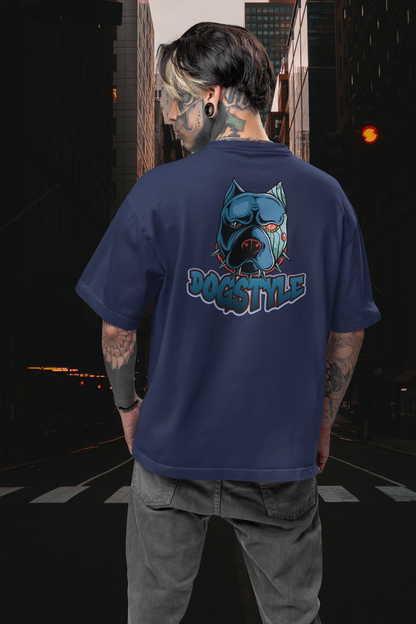 DOGSTYLE CYBER PIBULL Streetwear Backprint - Freestyler Bio Oversized Unisex T-Shirt Erwachsene SH