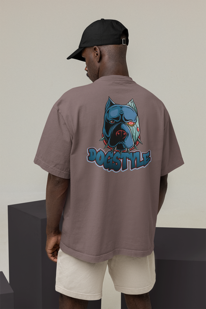 DOGSTYLE CYBER PIBULL Streetwear Backprint - Freestyler Bio Oversized Unisex T-Shirt Erwachsene SH