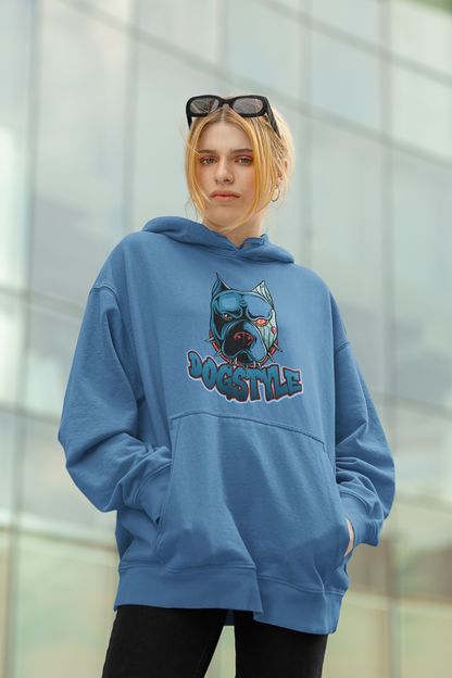 Sudadera con capucha unisex extragrande orgánica Slammer de estilo perrito CYBER PITBULL Frontside Streetwear para adultos SH - Sudadera con capucha unisex extragrande orgánica 2.0