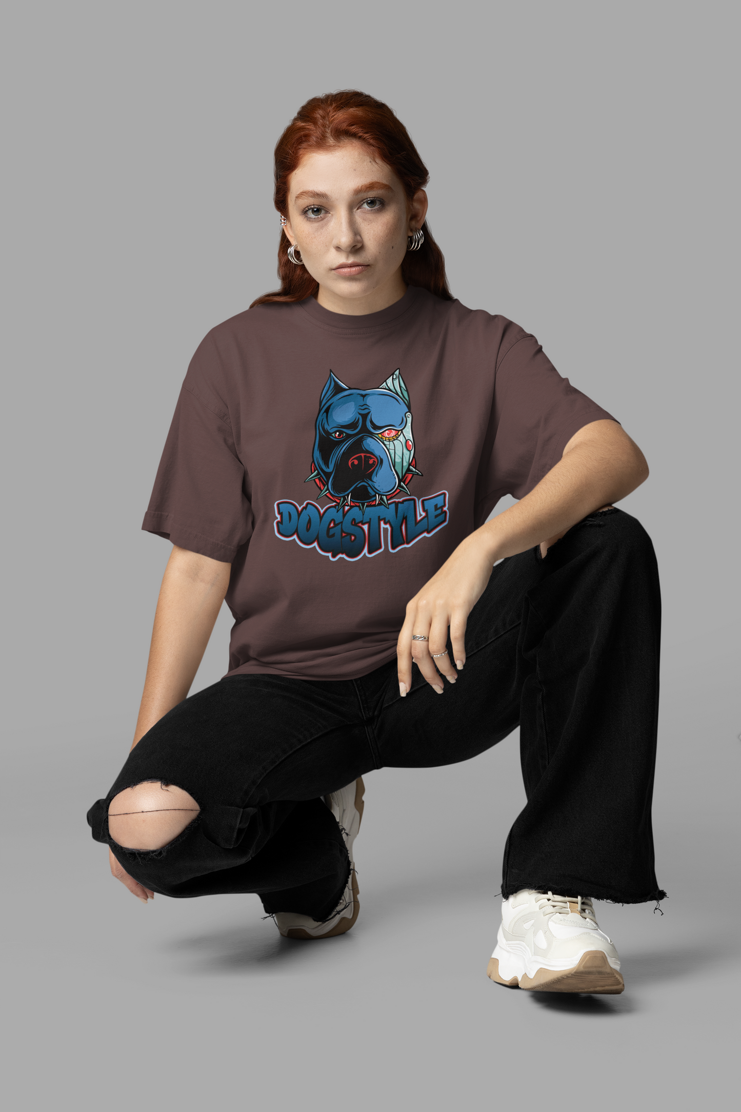 DOGSTYLE Streetwear Frontprint - Freestyler Bio Oversized Unisex T-Shirt Erwachsenen SH
