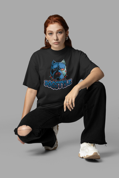 DOGSTYLE Streetwear Frontprint - Freestyler Bio Oversized Unisex T-Shirt Erwachsenen SH