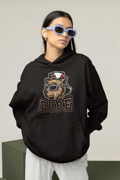 DOPE DOG BEAR STYLE Streetwear Frontside - Slammer Organic Oversized Unisex Hoodie Adult SH