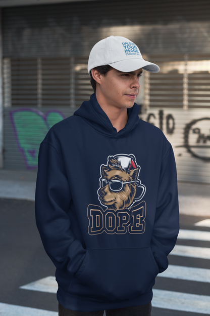 DOPE DOG BEAR STYLE Streetwear Frontside - Slammer Organic Oversized Unisex Hoodie Adult SH