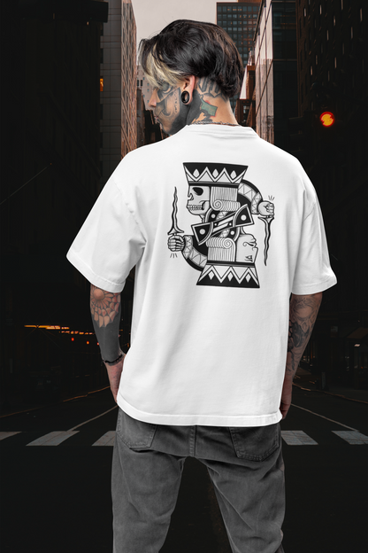 DOPPEL CARA THE SKULL KING Streetwear Backprint - Freestyler Bio Oversized Unisex T-Shirt Erwachsene SH