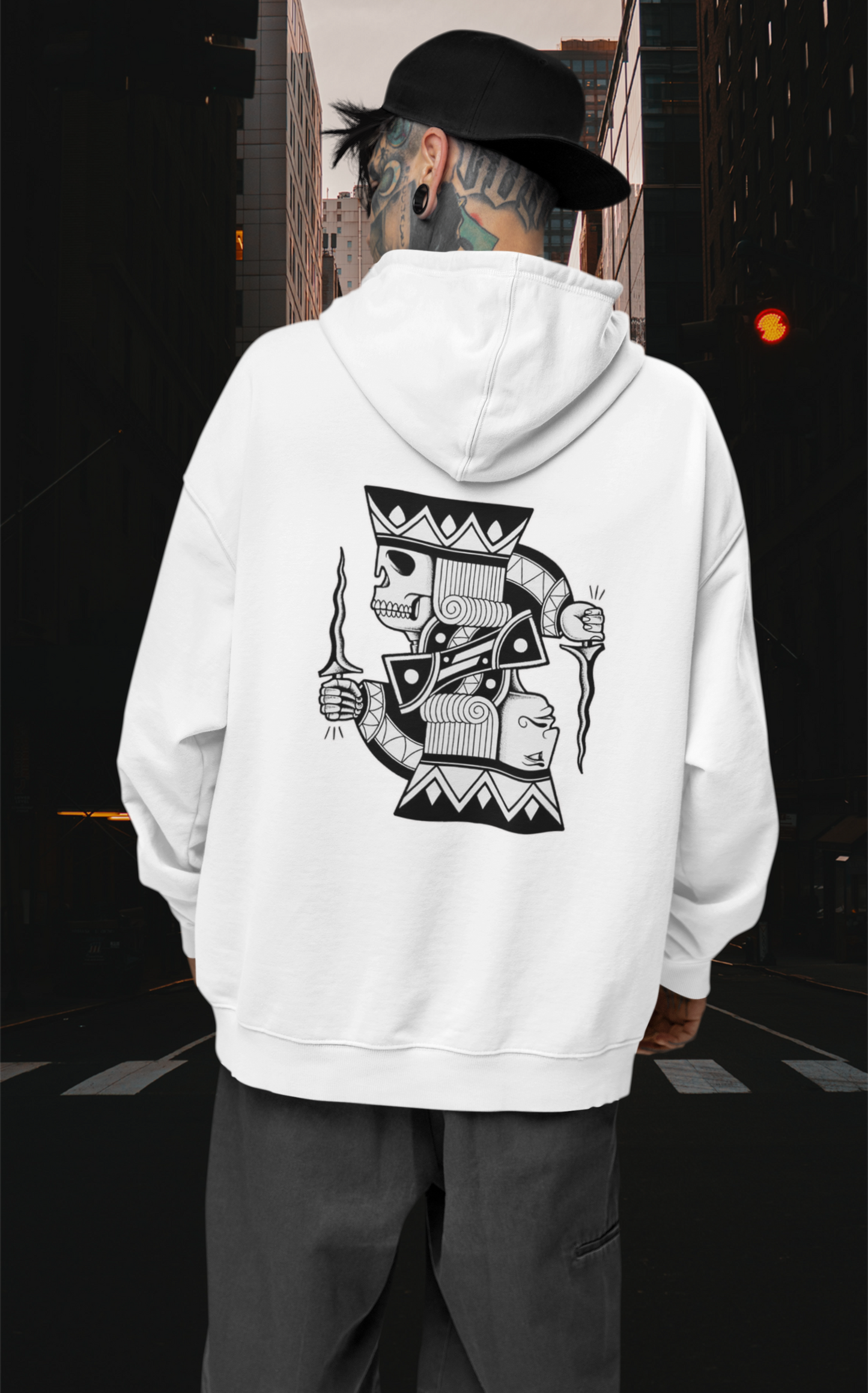 DOPPEL CARA THE SKULL KING Streetwear - Slammer Organic Oversized Unisex Adult Hoodie
