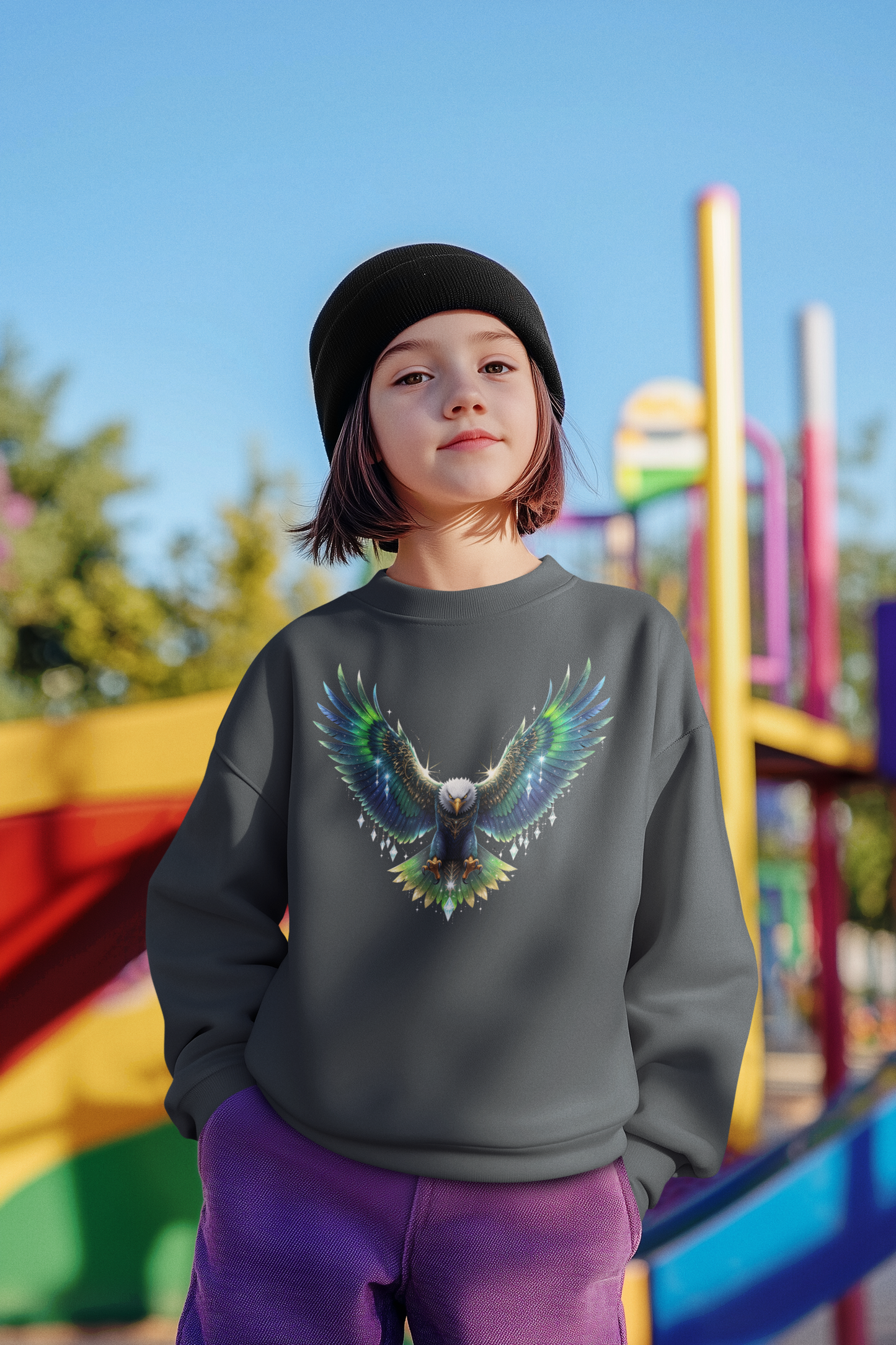 Diamanten Adler Front - Unisex Erwachsenen Changer Sweatshirt ST/ST SH