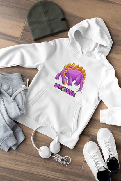 Dinosaurier Cartoon mit Ei - Hochwertiger Mittelschwerer Fleece-Hoodie für Jugendliche - Weltweit Verfügbar - GL