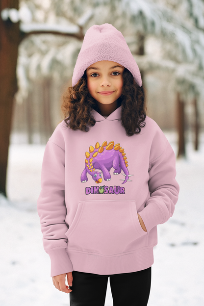 Dinosaurier Cartoon mit Ei - Hochwertiger Mittelschwerer Fleece-Hoodie für Jugendliche - Weltweit Verfügbar - GL