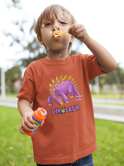 Dinosaurio morado con huevo - Camiseta infantil de manga corta, algodón duradero de alta calidad - Camiseta infantil BC SH