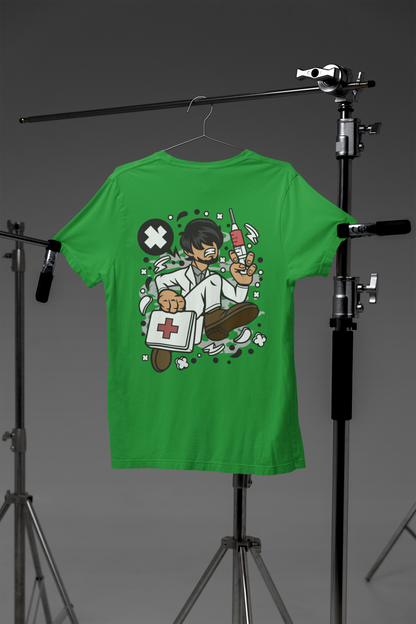 Cartoon Doctor Running Creator T-Shirt SK