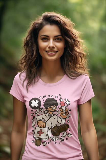 Cartoon Doctor Running Creator T-Shirt SK