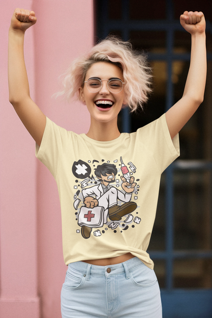 Cartoon Doctor Running Creator T-Shirt SK