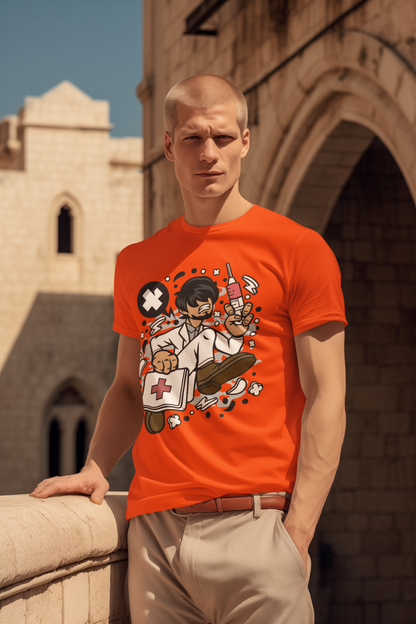 Cartoon Doctor Running Creator T-Shirt SK