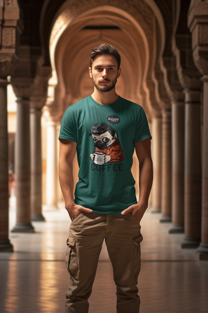 Perro disfruta del café Relájate - Camiseta del creador SK
