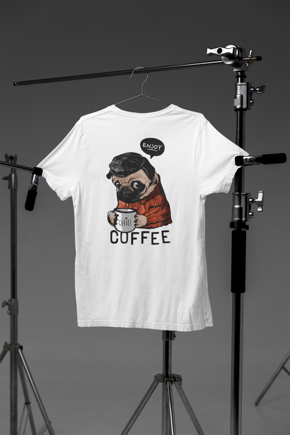 Perro disfruta del café Relájate - Camiseta del creador SK
