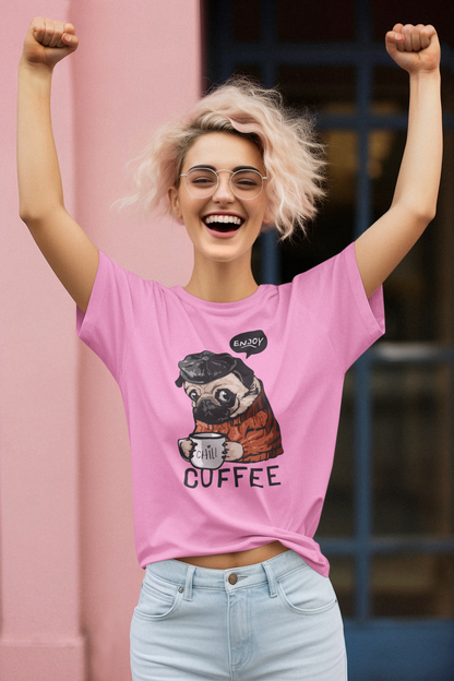 Perro disfruta del café Relájate - Camiseta del creador SK