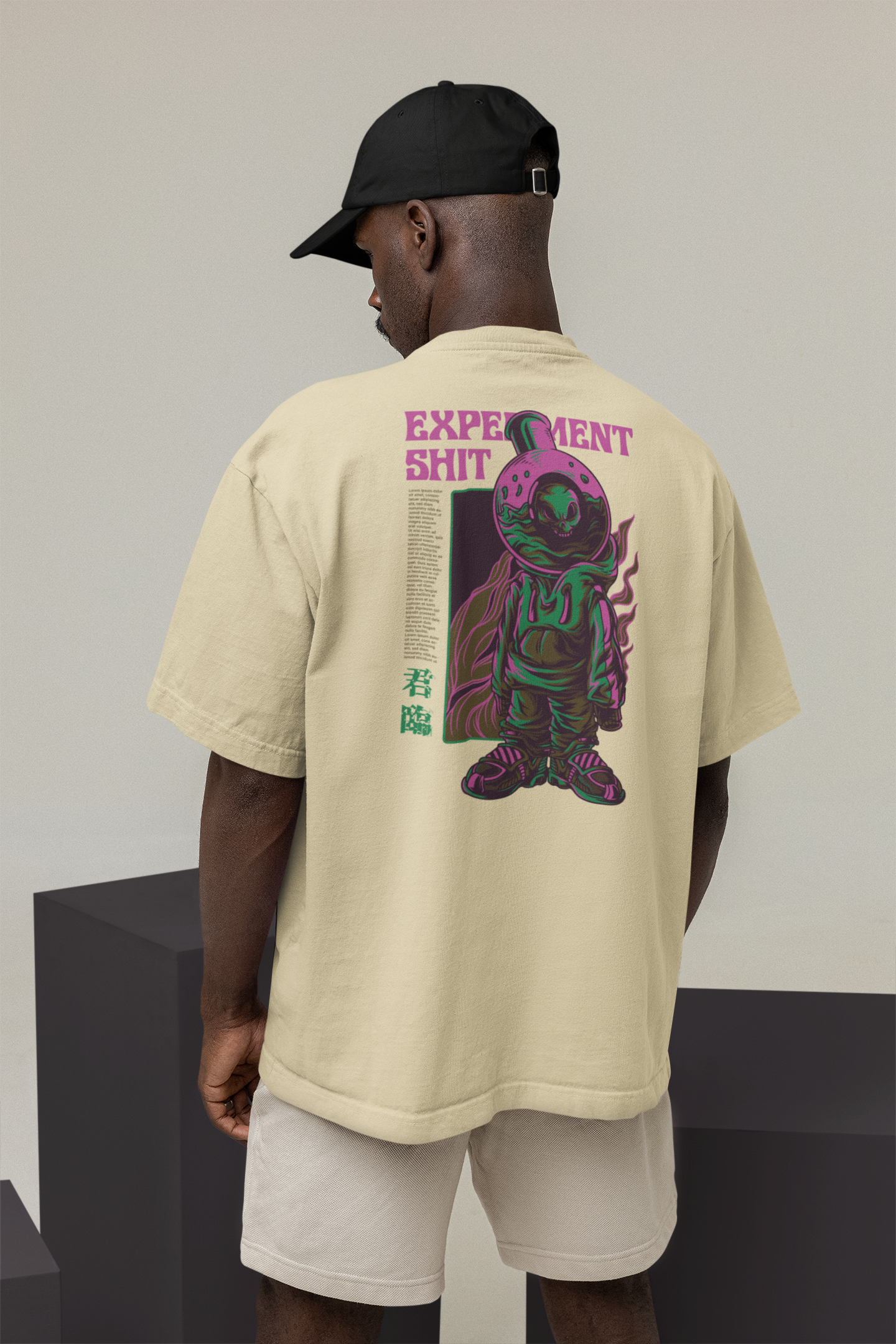 EXPERIMENT SHIT Warrior Streetwear Backprint - Freestyler Bio Oversized Unisex T-Shirt Erwachsene SH