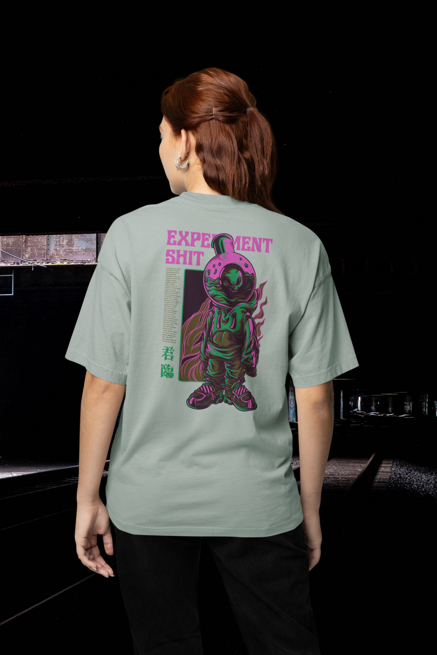 EXPERIMENT SHIT Warrior Streetwear Backprint - Freestyler Bio Oversized Unisex T-Shirt Erwachsene SH