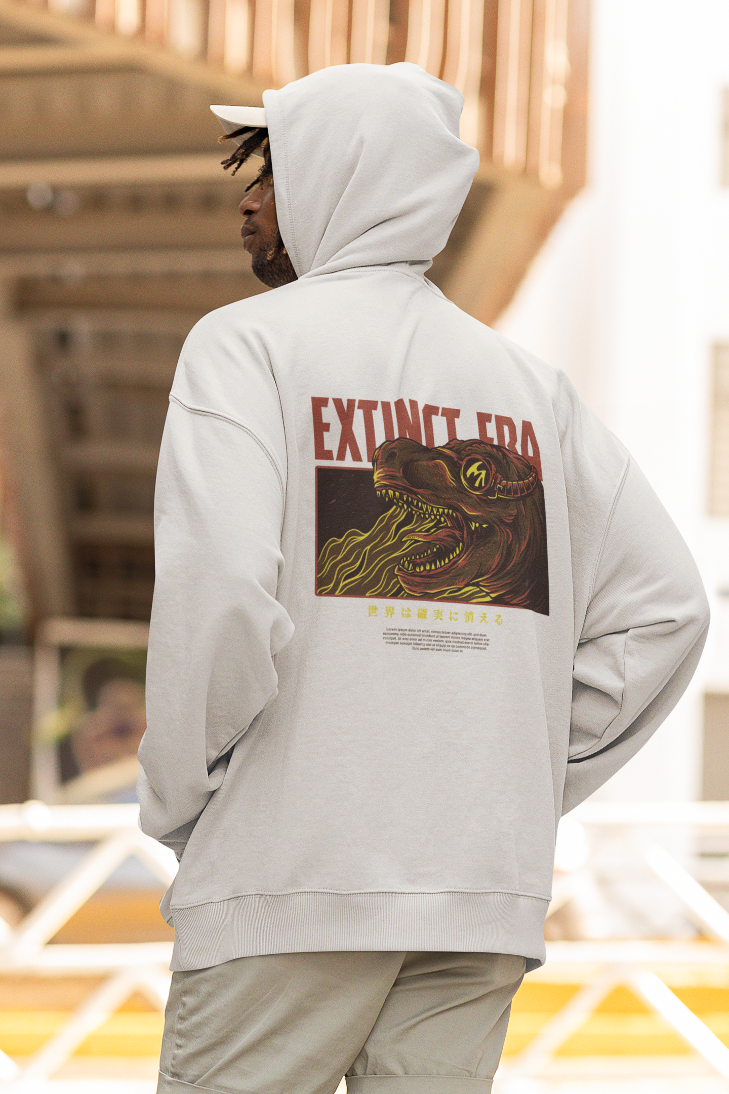 EXTINCT ERA Warrior Streetwear - Slammer Bio Oversized Unisex Hoodie Erwachsenen SH