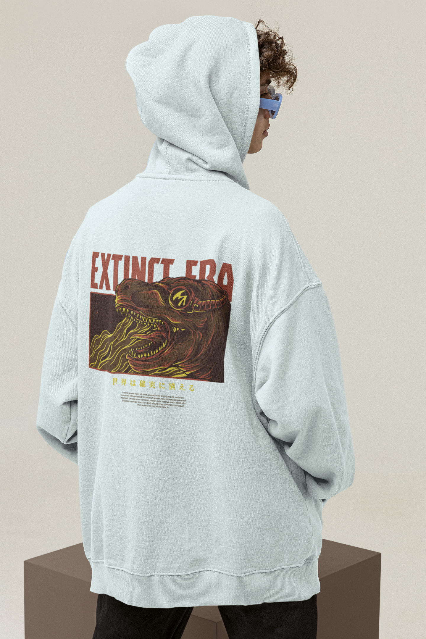 EXTINCT ERA Warrior Streetwear - Slammer Bio Oversized Unisex Hoodie Erwachsenen SH