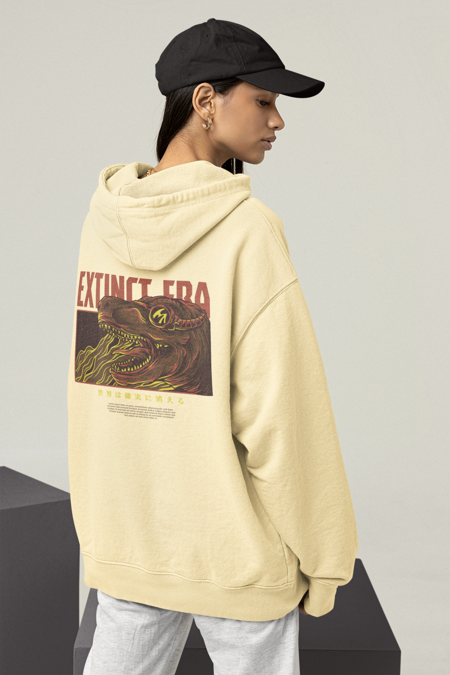 EXTINCT ERA Warrior Streetwear - Slammer Bio Oversized Unisex Hoodie Erwachsenen SH